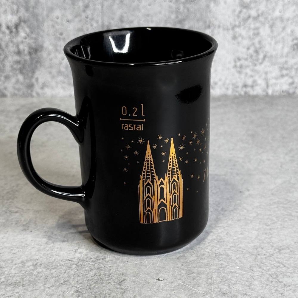 Rastal Cologne Cathedral Christmas Market Black Gold 0.2L Ceramic Mug Germany